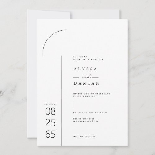Minimalist Modern Wedding Invitation with photo