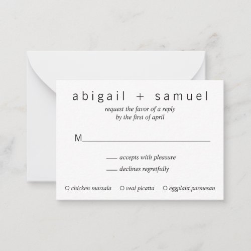 Minimalist Modern Wedding Mini RSVP Card