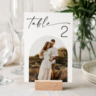 Minimalist Modern Wedding Photo Arch Table Numbers