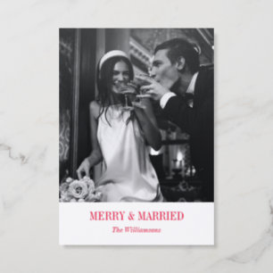 Minimalist Modern Wedding Photo Chic Christmas Letterpress Photo Cards