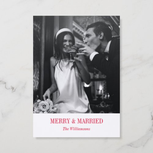 Minimalist Modern Wedding Photo Chic Christmas Letterpress Photo Cards