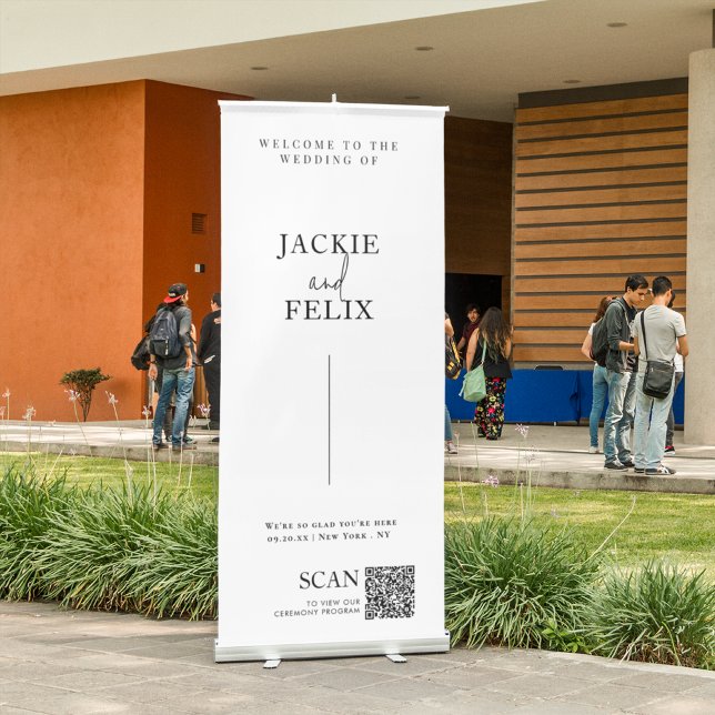 Minimalist Modern Wedding Program Welcome Retractable Banner (Creator Uploaded)