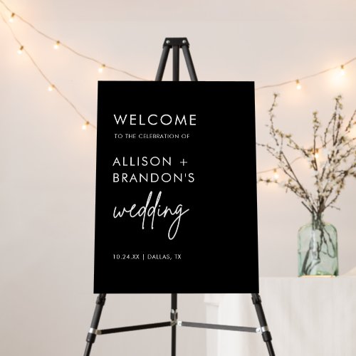 Minimalist Modern Wedding Reception Welcome Sign
