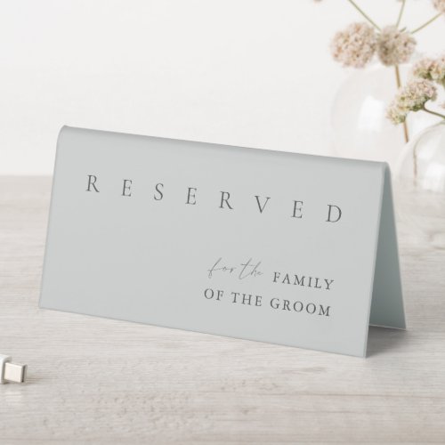 Minimalist Modern Wedding Reserved Table Tent Sign