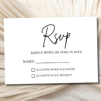 Minimalist Modern Wedding Response RSVP Card 