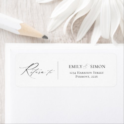 Minimalist Modern Wedding Return Address Label