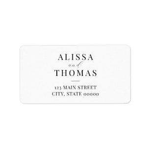 Minimalist Modern Wedding Return Address Label