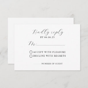 Minimalist Modern Wedding RSVP Card