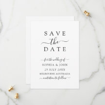 Minimalist Modern Wedding Save The Date