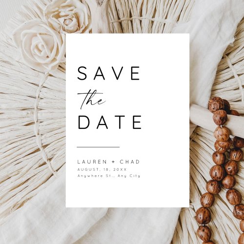 Minimalist Modern Wedding Save the Date Card