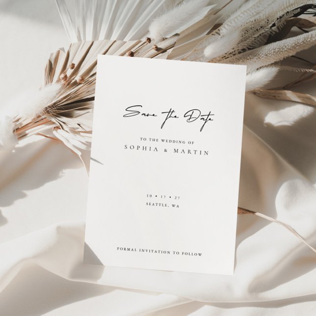 Minimalist Modern Wedding Save the Date Card (Creator Uploaded)