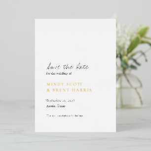 Minimalist Modern Wedding Save the Date Foil Invitation