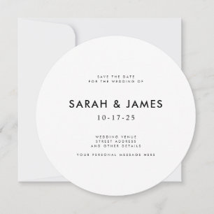 Minimalist Modern Wedding Save the Date Invitation