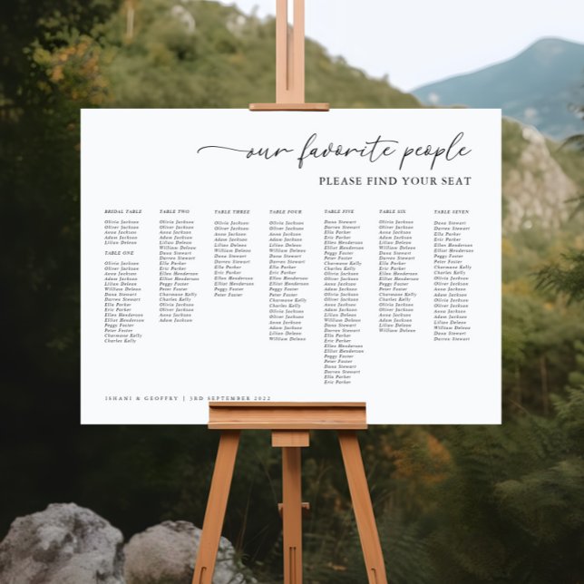 Minimalist Modern Wedding Seating Chart Foam Board (Minimalist Modern Wedding Seating Chart Foam Board)