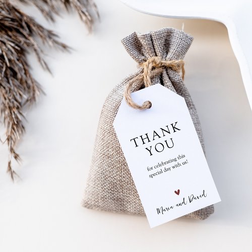 Minimalist Modern Wedding Thank You Favor Tag