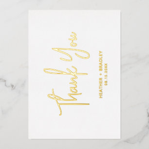 Minimalist Modern Wedding Thank You Foil Invitation