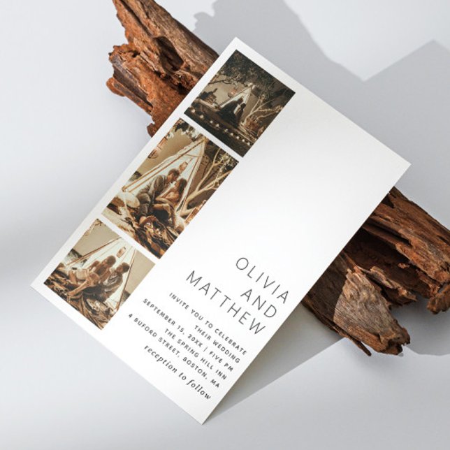 Minimalist Modern Wedding | Three Photo Clean Invitation (Creator Uploaded)