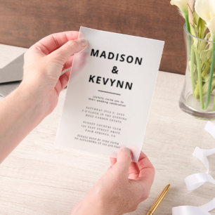 Minimalist Modern Wedding Vellum Invitations