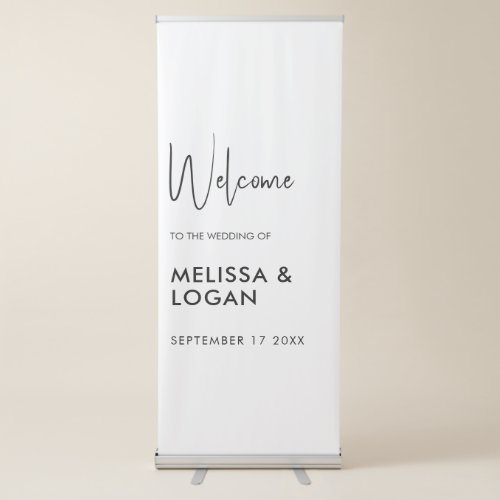 Minimalist Modern Wedding Welcome Retractable Banner