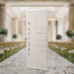 Minimalist Modern Wedding Welcome Retractable Banner