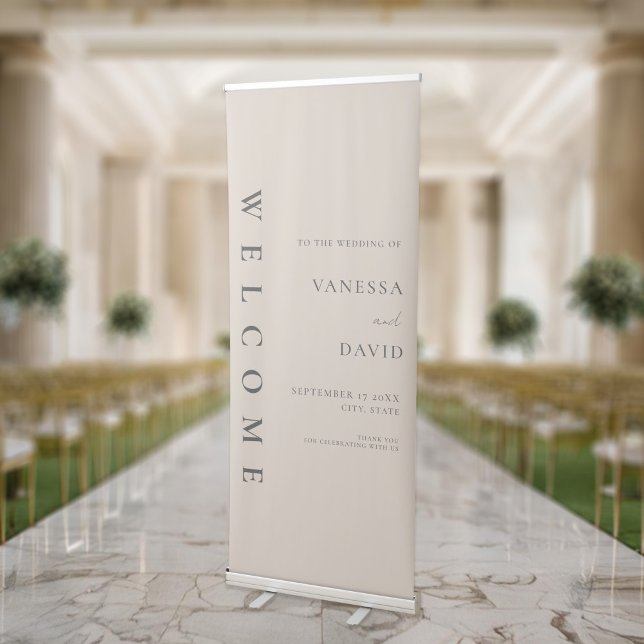 Minimalist Modern Wedding Welcome Retractable Banner (Creator Uploaded)