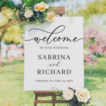 Minimalist Modern Wedding Welcome Sign Canvas