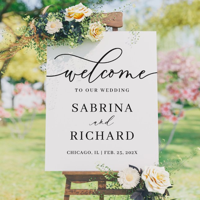 Minimalist Modern Wedding Welcome Sign Canvas (Creator Uploaded)
