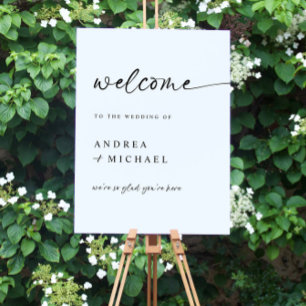 Minimalist Modern Wedding Welcome Sign Handwriting