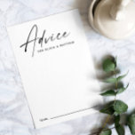 Minimalist Modern Wedding Wishes for Bride & Groom Advice Card<br><div class="desc">This minimalist wedding advice card features an elegant handwritten script and a clean, modern layout, making it perfect for collecting meaningful advice and well wishes from guests. Designed for modern, classic, and minimalist weddings, it works beautifully on reception tables, gift tables, or as a guest book alternative. The neutral and...</div>