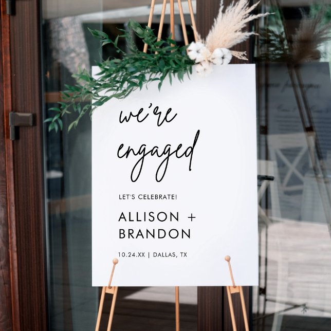 Minimalist Modern We're Engaged Engagement Sign (Creator Uploaded)