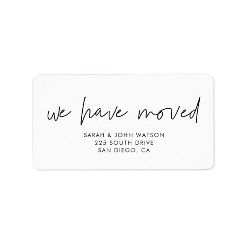Minimalist modern Weve moved return address Label