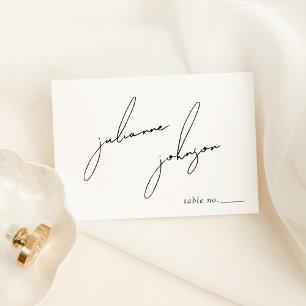 Minimalist Modern & Whimsical Script Table Number