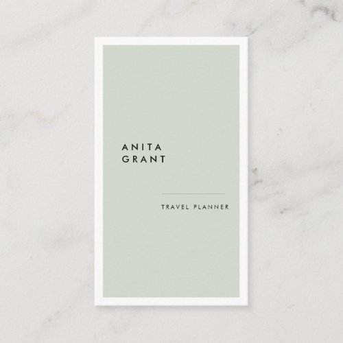 Minimalist modern White and alabaster vertical Business Card