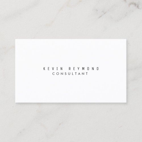minimalist modern white basic professional business card