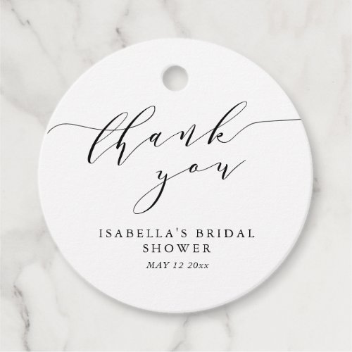 Minimalist Modern White Bridal Shower Thank You