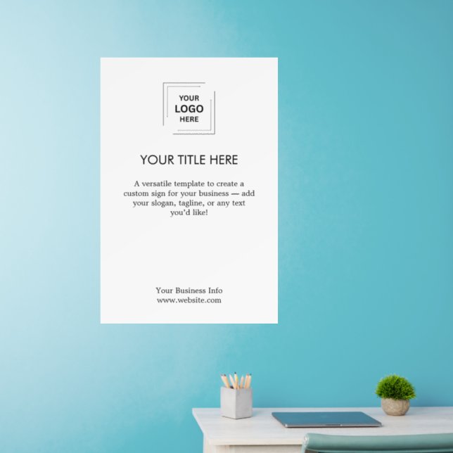 Minimalist Modern White | Business Logo Simple Wall Decal (Home Office)