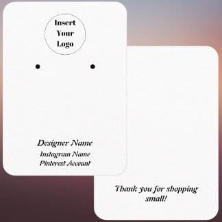 Minimalist Modern White Earring Display Business Card