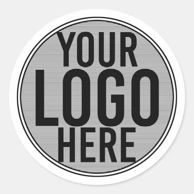Minimalist Modern White Logo Custom Business Classic Round Sticker | Zazzle