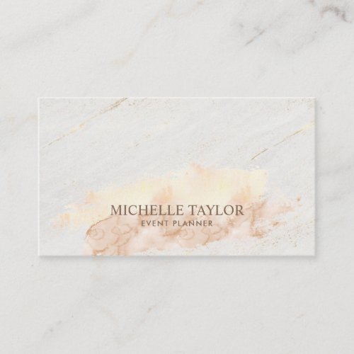 Minimalist modern white marble  gold signature bus business card