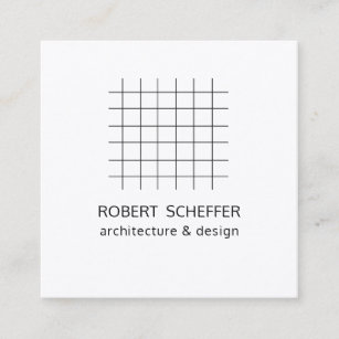 Minimalist Modern White Math Architect Designer Square Business Card