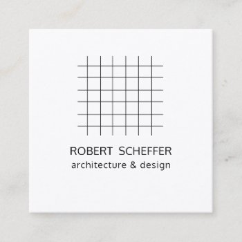 Minimalist Modern White Math Architect Designer Square Business Card by 911business at Zazzle