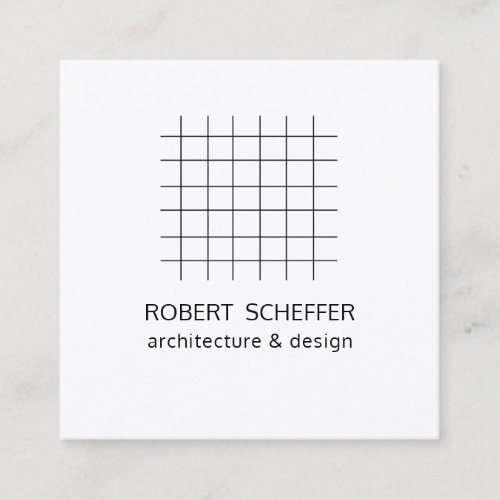 Minimalist Modern White Math Architect Designer Square Business Card