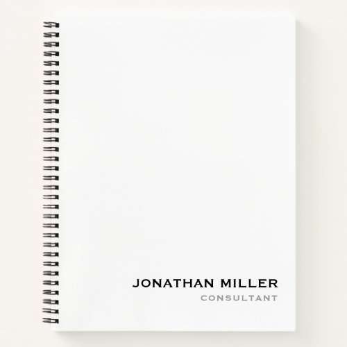 Minimalist Modern White Notebook