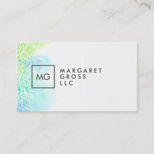 Minimalist Modern White  Pastel Watercolors Ombre Business Card