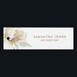 Minimalist Modern White Peonie Floral Watercolor Ruler<br><div class="desc">Customize with you name this minimalist,  modern and elegant watercolor floral design</div>