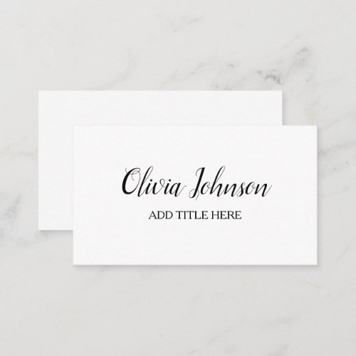 Minimalist Modern White Professional Business Card