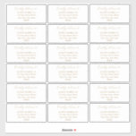 Minimalist Modern White Wedding Guest Address   Sticker<br><div class="desc">A simple minimalist white background guest address with "Kindly deliver to" script text.  The text and lines are in a sandy antique gold.  Simply add names and addresses to complete.  18 labels per sheet.  Script text is uneditable except by designer.  Composite design by Holiday Hearts Designs (rights reserved).</div>