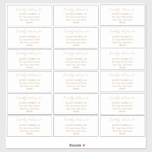 Minimalist Modern White Wedding Guest Address   Sticker