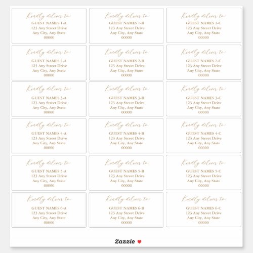 Minimalist Modern White Wedding Guest Address   Sticker