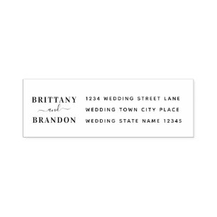 Minimalist Modern White Wedding Return Address Self-inking Stamp